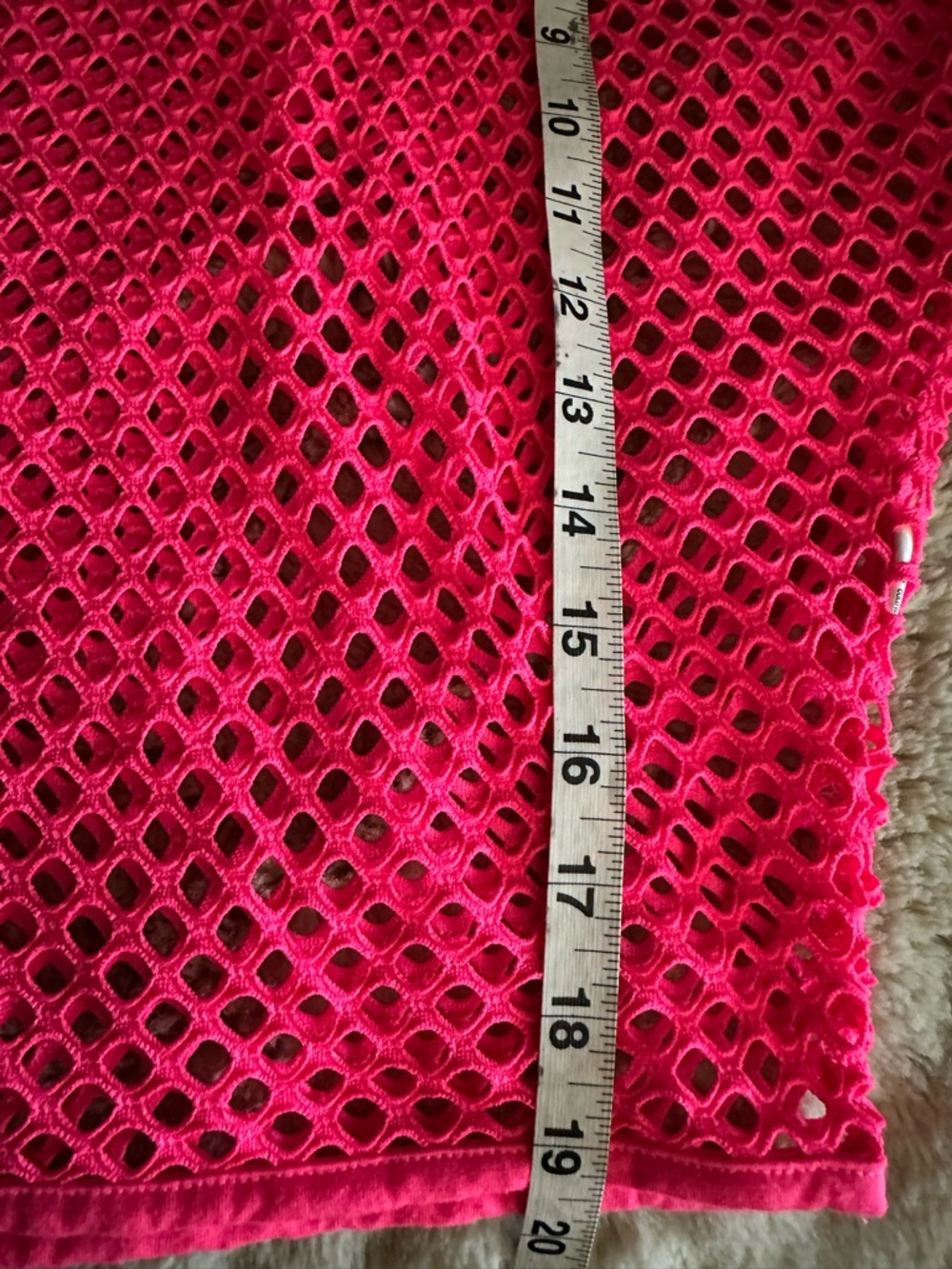 Hot Pink Barbie Fishnet Mesh Top Y2K Festival Rave Sheer Knit Boho - Picture 7 of 7